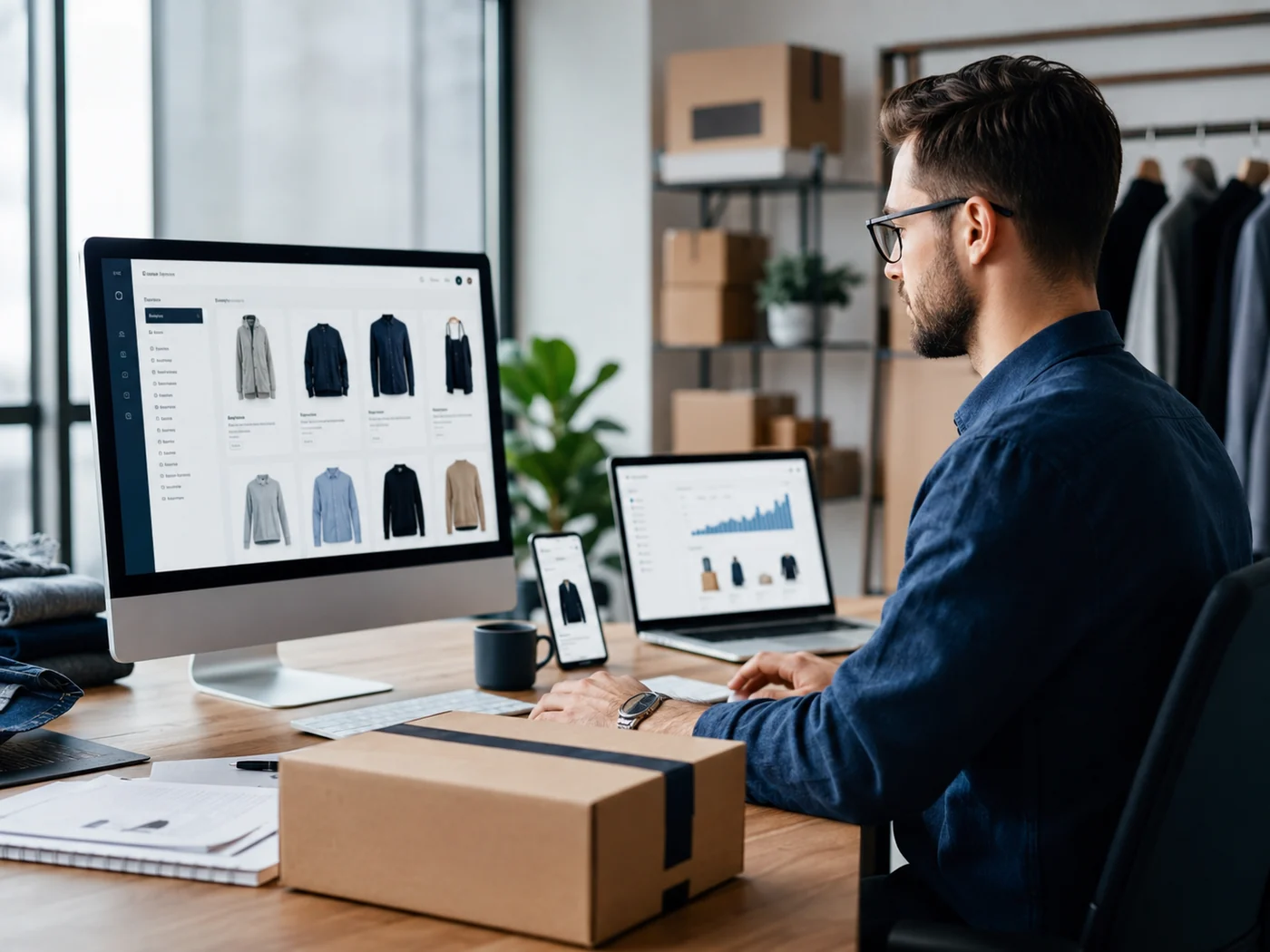 Marketing para ecommerce com loja online produtos e gestão de pedidos